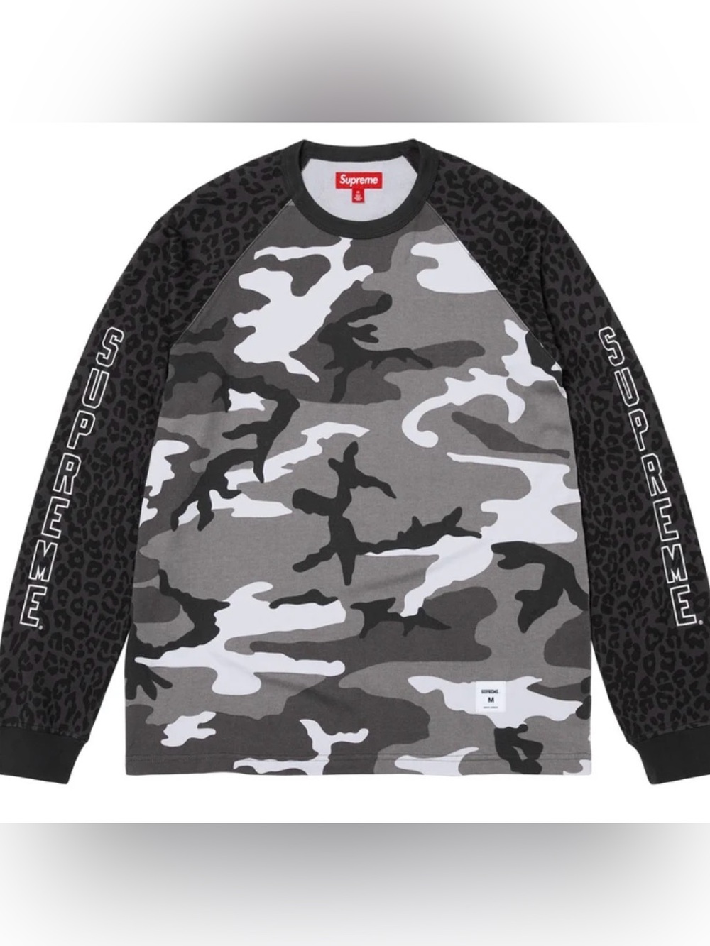 Supreme wildlife snow camo Raglan long sleeve size large brand new
